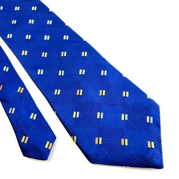 Michael Kors Brown Geometric Woven Long Silk Tie‎ - Picture 1 of 6